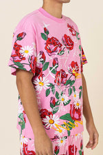 First Row Allover Rose Bloom Print Tee