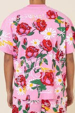 First Row Allover Rose Bloom Print Tee