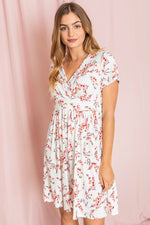 Surplice Ditsy Floral Midi Dress