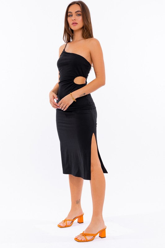 Women's Hot One Shoulder Midi Dress