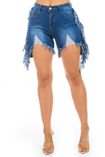 Women's Sexy Distressed Denim Shorts Blue