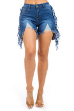 Women's Sexy Distressed Denim Shorts Blue