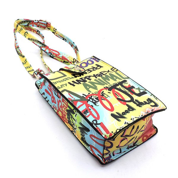 Multi Graffiti Crossbody Bag Cell Phone Purse