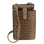 Ostrich Croc Crossbody Bag Cell Phone Purse