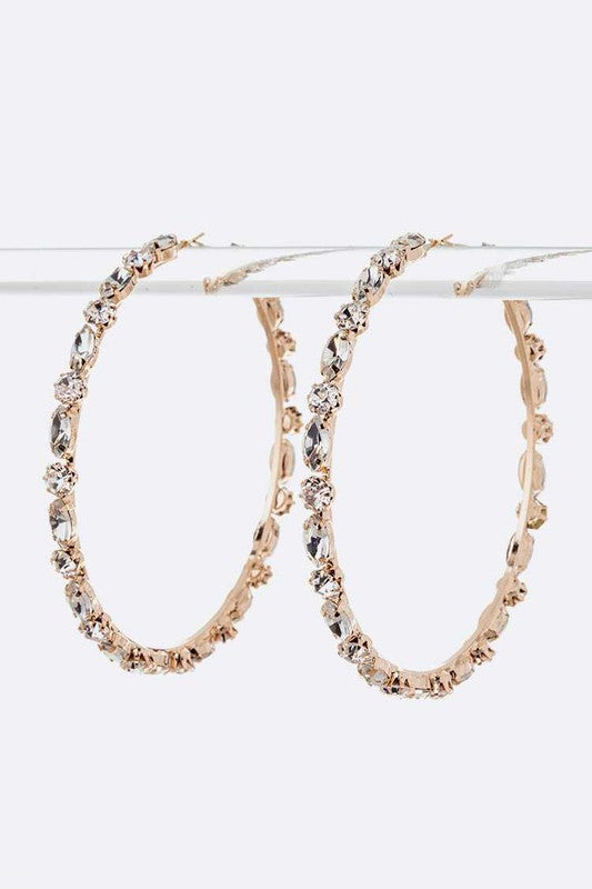 Women's 90MM Iconic Crystal Hoop Earrings