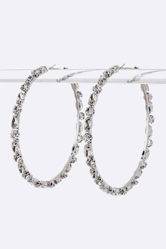 Women's 90MM Iconic Crystal Hoop Earrings