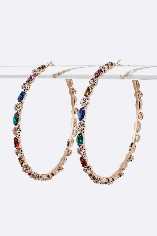 Women's 90MM Iconic Crystal Hoop Earrings