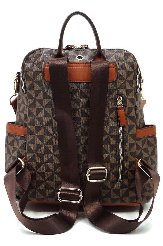 PM Monogram Striped Convertible Backpack