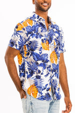 Hawaiian Print Button Down Shirt