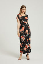 Womens Summer Casual Floral Maxi Dress With Pocket