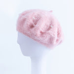 Women's Pearl Faux Fur Fashion Beret