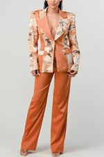 Athina Women's Transition Print Blazer and Pant Suit