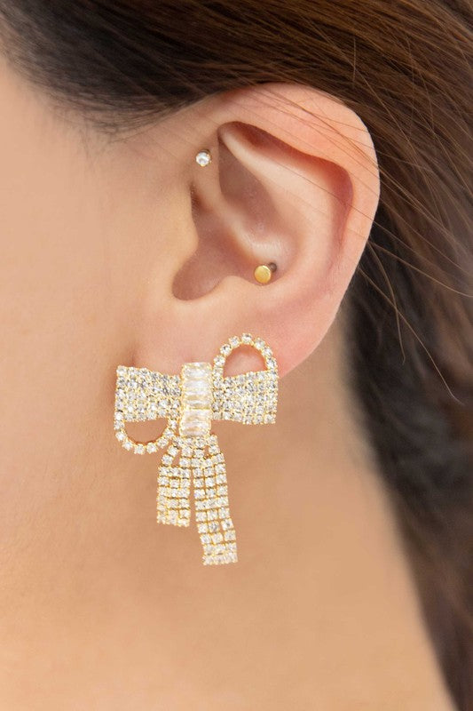 Crystal Bow Earrings