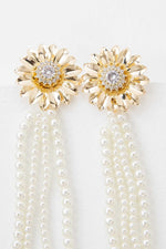 Dandelion Pearl Drop Earrings