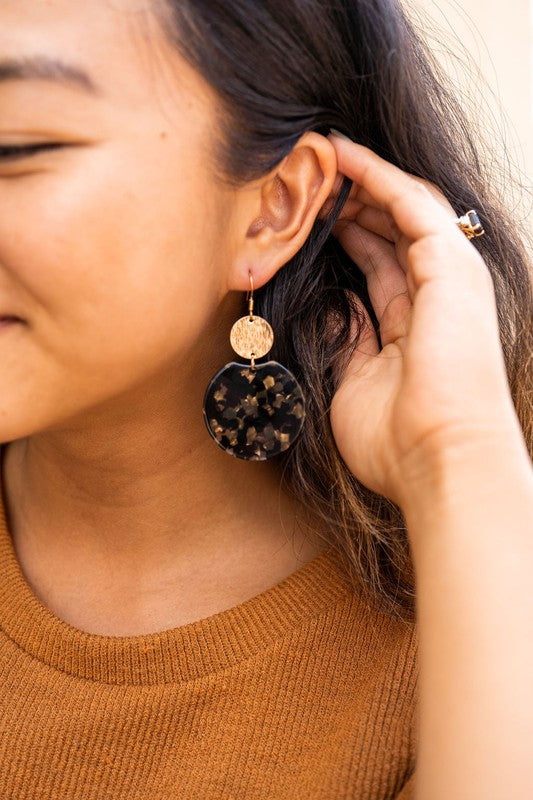 Zoey Earrings - Black & Bronze