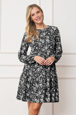 Floral Crew Neck Midi Dress