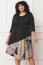 Women's Plus Size Asymmetrical Accent Midi Dress