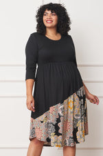 Women's Plus Size Asymmetrical Accent Midi Dress