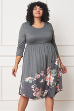 Women's Plus Size Asymmetrical Accent Midi Dress