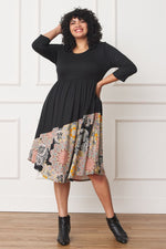 Women's Plus Size Asymmetrical Accent Midi Dress