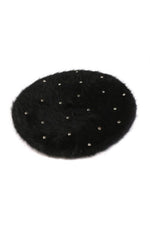 Women's Rhinestone Faux Fur Beret