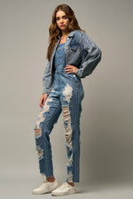 Heavy Distressed Women's Straight Fit Overall