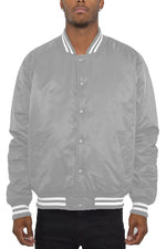 Weiv Polyester Solid Varsity Jacket