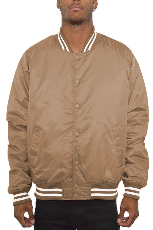 Weiv Polyester Solid Varsity Jacket