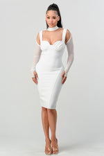 Athina Chic Contour Cold-Shoulder Midi Dress