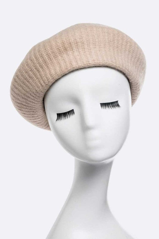 Brushed Wool Structure Beret