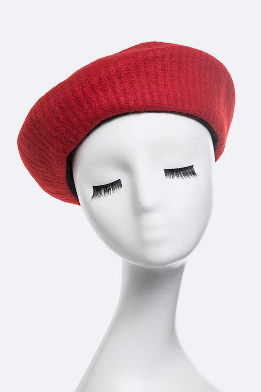 Brushed Wool Structure Beret