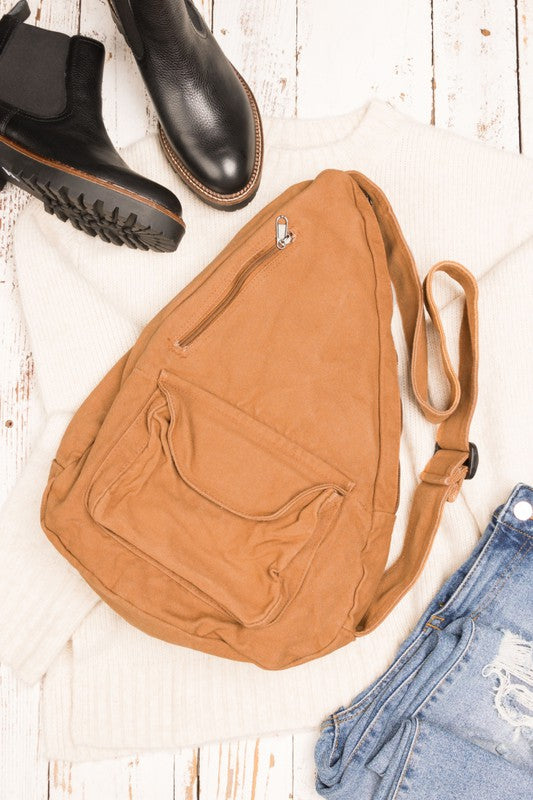 Women's Oversized Canvas Sling Bag