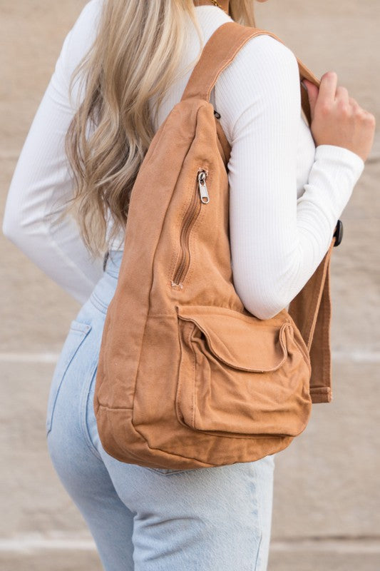 Women's Oversized Canvas Sling Bag