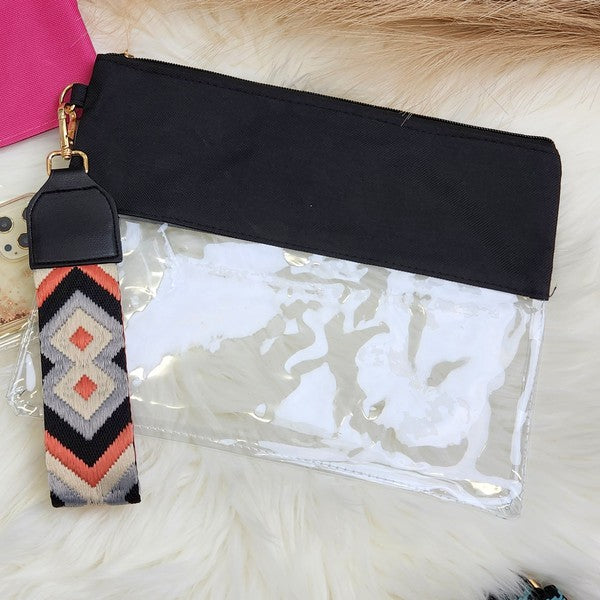 Clear Stadium Wristlet Strap Bag