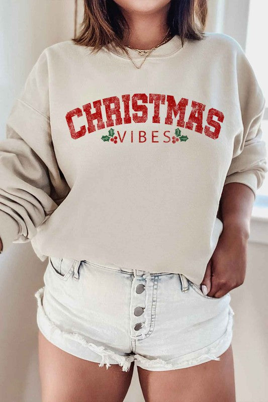 Christmas Vibe Graphic Sweatshirt Plus Size