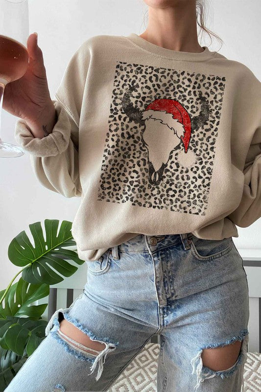 Cattle Christmas Graphic Sweatshirt