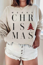 Women's Merry Christmas Graphic Sweatshirt Plus Size