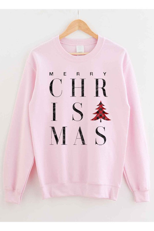 Women's Merry Christmas Graphic Sweatshirt Plus Size