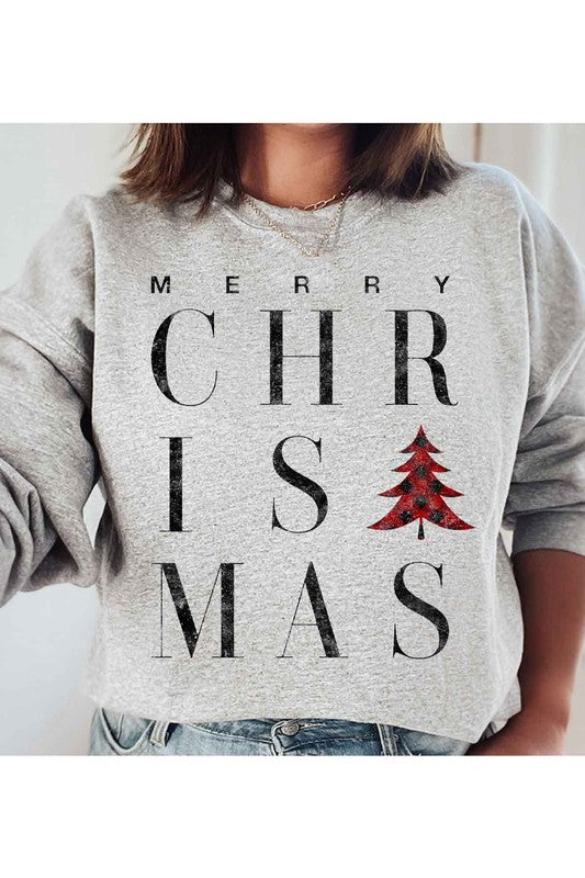 Women's Merry Christmas Graphic Sweatshirt Plus Size