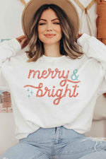 Women's Merry and Bright Christmas Sweatshirt Plus Size