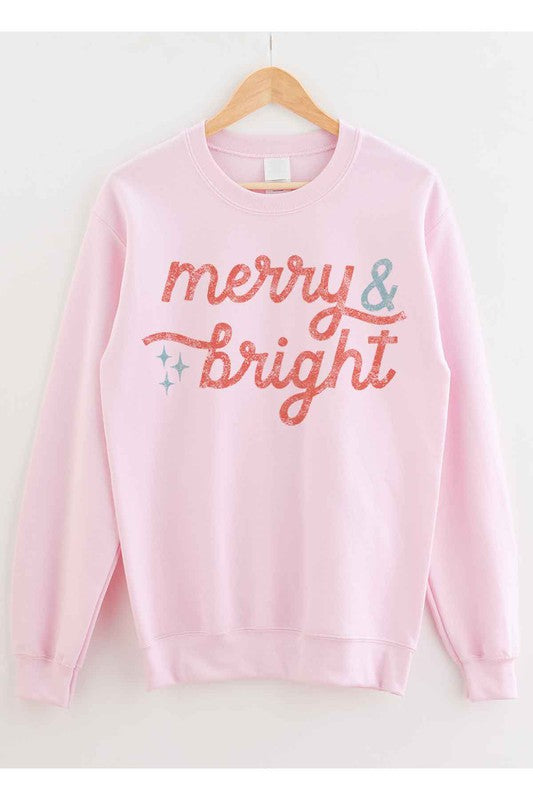 Women's Merry and Bright Christmas Sweatshirt Plus Size