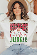 Christmas Junkie Graphic Plus Size Sweatshirt