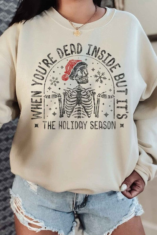 Christmas Skeleton Graphic Plus Size Sweatshirt