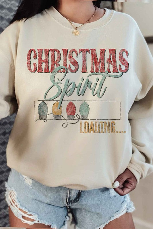 Women's Loading Christmas Spirit Graphic Sweatshirt