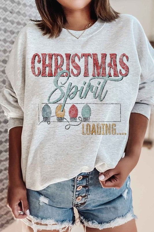 Women's Loading Christmas Spirit Graphic Sweatshirt