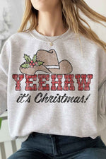 Yeehaw Country Christmas Plus Size Sweatshirt