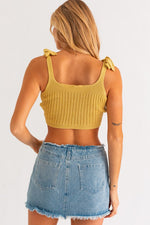 LE LIS Shoulder Tie Knit Tank