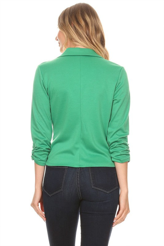 Women's Solid Color Waist Length Blazer