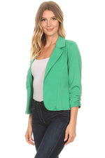 Women's Solid Color Waist Length Blazer