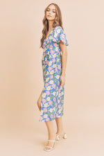 Inessa Women's Floral Printed Gorgeous Midi Dress